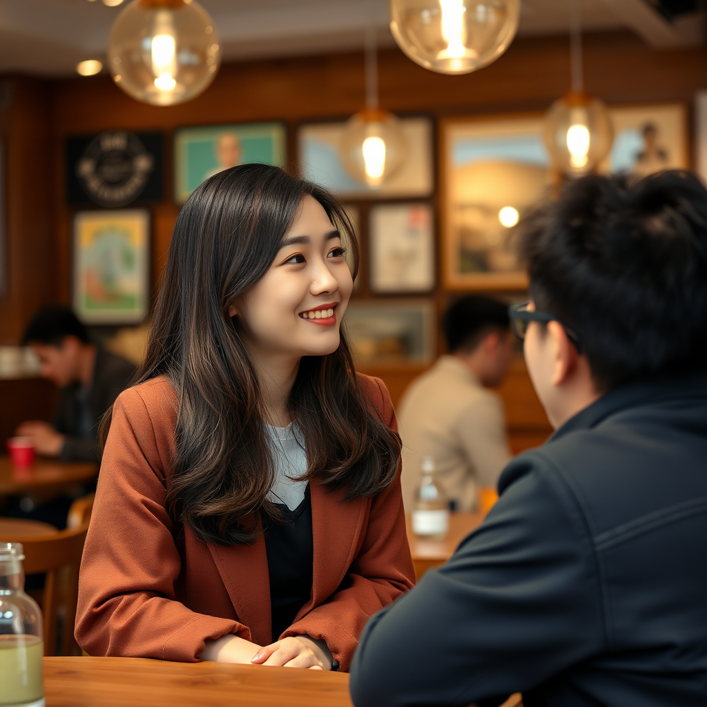오프라인으로 1대1 프리토킹하는 이미지