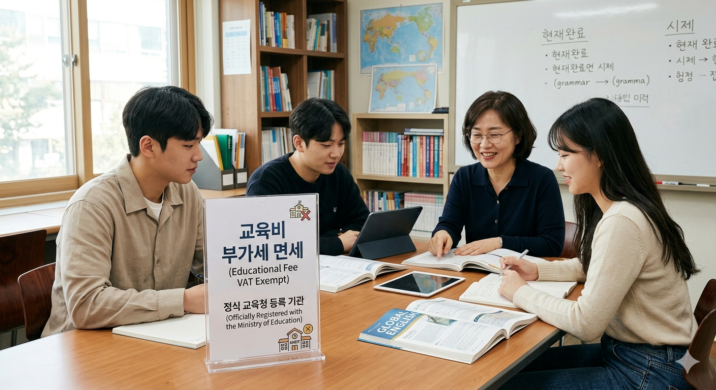 영어회화학원 부가세 면세 이미지